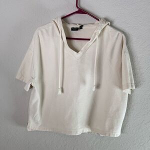 Bearded Goat Cream Hooded Short Sleeve Sweatshirt size XS/S